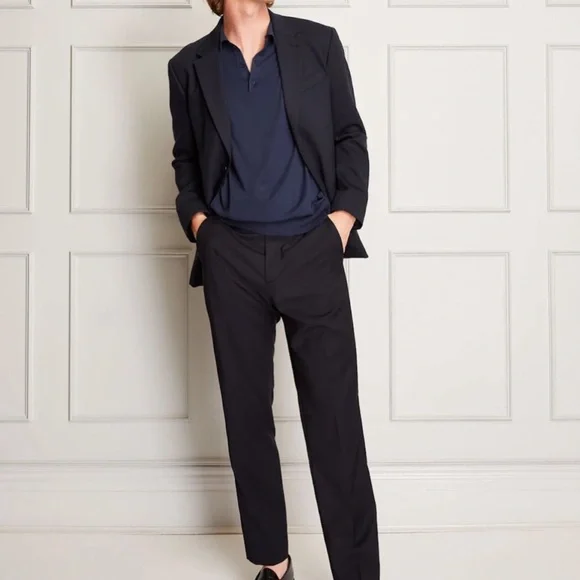 Marzotto Tapered Wool Trouser - New With Tags - NEVER WORN - Navy